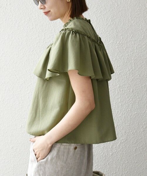 SHIPS / シップス シャツ・ブラウス | 《予約》SHIPS any:〈洗濯機可能〉グロッシー ラッフル フリル ギャザー ブラウス | 詳細21