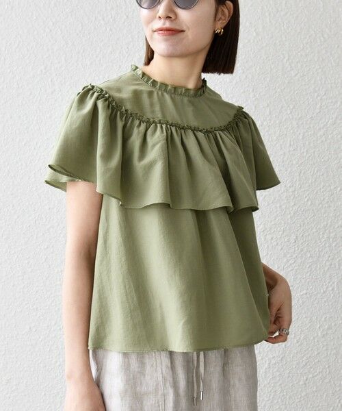 SHIPS / シップス シャツ・ブラウス | 《予約》SHIPS any:〈洗濯機可能〉グロッシー ラッフル フリル ギャザー ブラウス | 詳細22