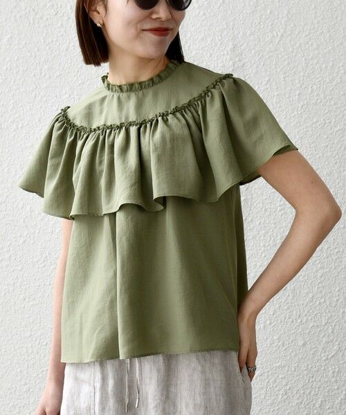 SHIPS / シップス シャツ・ブラウス | 《予約》SHIPS any:〈洗濯機可能〉グロッシー ラッフル フリル ギャザー ブラウス | 詳細23