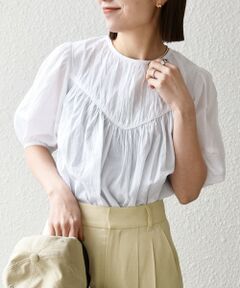 SHIPS / シップス シャツ・ブラウス | 《予約》SHIPS any:〈洗濯機可能〉キャンブリック ギャザー ヨーク パフスリーブ ブラウス