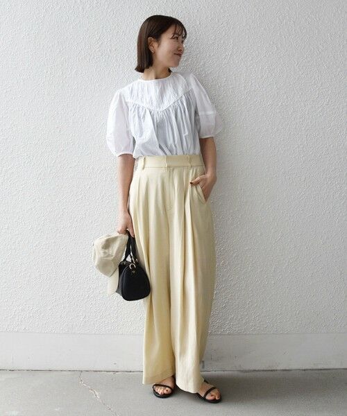 SHIPS / シップス シャツ・ブラウス | 《予約》SHIPS any:〈洗濯機可能〉キャンブリック ギャザー ヨーク パフスリーブ ブラウス | 詳細1