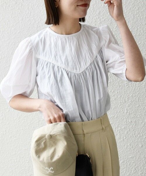 SHIPS / シップス シャツ・ブラウス | 《予約》SHIPS any:〈洗濯機可能〉キャンブリック ギャザー ヨーク パフスリーブ ブラウス | 詳細4