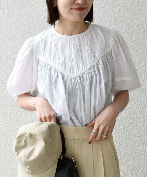 SHIPS / シップス シャツ・ブラウス | 《予約》SHIPS any:〈洗濯機可能〉キャンブリック ギャザー ヨーク パフスリーブ ブラウス | 詳細9