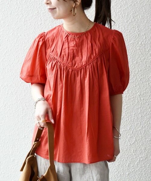 SHIPS / シップス シャツ・ブラウス | 《予約》SHIPS any:〈洗濯機可能〉キャンブリック ギャザー ヨーク パフスリーブ ブラウス | 詳細24