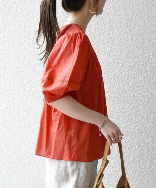 SHIPS / シップス シャツ・ブラウス | 《予約》SHIPS any:〈洗濯機可能〉キャンブリック ギャザー ヨーク パフスリーブ ブラウス | 詳細25