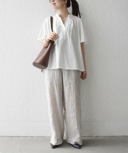 SHIPS / シップス シャツ・ブラウス | 《予約》SHIPS any:〈洗濯機可能〉タイプライター フリル スキッパー パフ ブラウス | 詳細1