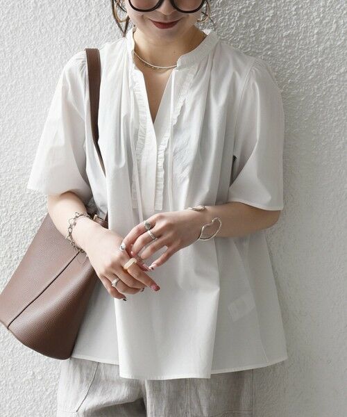 SHIPS / シップス シャツ・ブラウス | 《予約》SHIPS any:〈洗濯機可能〉タイプライター フリル スキッパー パフ ブラウス | 詳細6