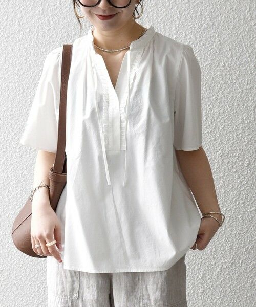 SHIPS / シップス シャツ・ブラウス | 《予約》SHIPS any:〈洗濯機可能〉タイプライター フリル スキッパー パフ ブラウス | 詳細7