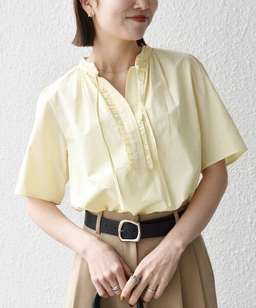 SHIPS / シップス シャツ・ブラウス | 《予約》SHIPS any:〈洗濯機可能〉タイプライター フリル スキッパー パフ ブラウス | 詳細12