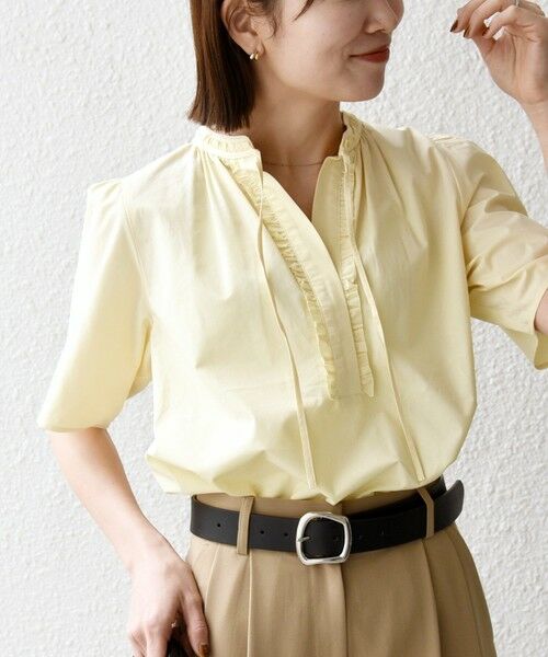 SHIPS / シップス シャツ・ブラウス | 《予約》SHIPS any:〈洗濯機可能〉タイプライター フリル スキッパー パフ ブラウス | 詳細13