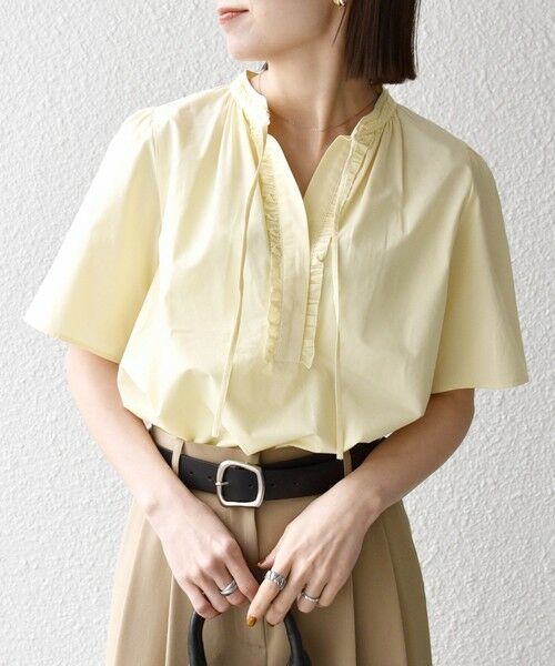 SHIPS / シップス シャツ・ブラウス | 《予約》SHIPS any:〈洗濯機可能〉タイプライター フリル スキッパー パフ ブラウス | 詳細18