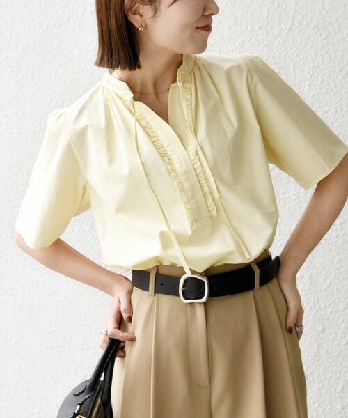 SHIPS / シップス シャツ・ブラウス | 《予約》SHIPS any:〈洗濯機可能〉タイプライター フリル スキッパー パフ ブラウス | 詳細19