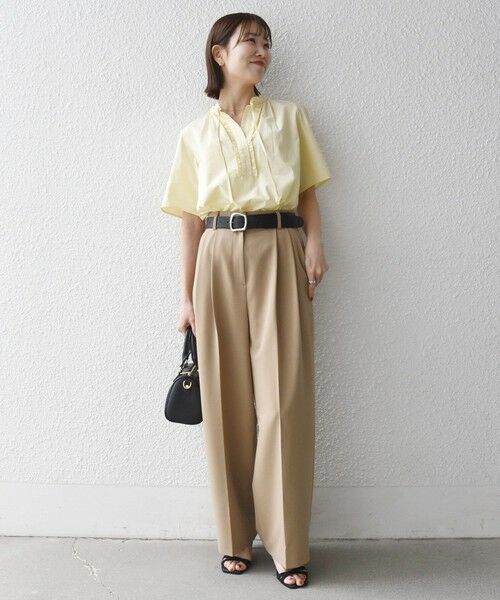 SHIPS / シップス シャツ・ブラウス | 《予約》SHIPS any:〈洗濯機可能〉タイプライター フリル スキッパー パフ ブラウス | 詳細10