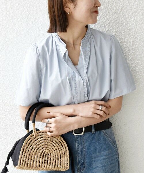 SHIPS / シップス シャツ・ブラウス | 《予約》SHIPS any:〈洗濯機可能〉タイプライター フリル スキッパー パフ ブラウス | 詳細25