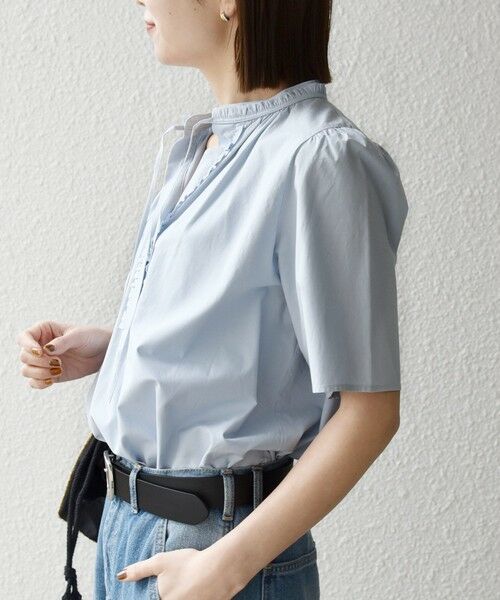 SHIPS / シップス シャツ・ブラウス | 《予約》SHIPS any:〈洗濯機可能〉タイプライター フリル スキッパー パフ ブラウス | 詳細28