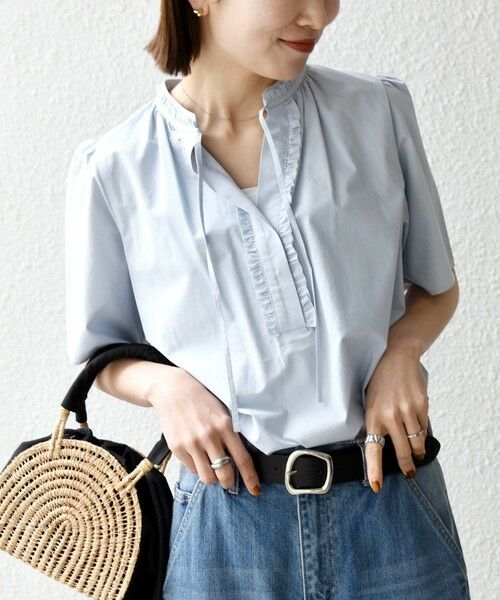 SHIPS / シップス シャツ・ブラウス | 《予約》SHIPS any:〈洗濯機可能〉タイプライター フリル スキッパー パフ ブラウス | 詳細29