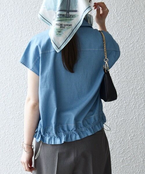 SHIPS / シップス シャツ・ブラウス | 《予約》SHIPS any:〈洗濯機可能〉シャンブレー デニム フレンチスリーブ ドロスト ブラウス | 詳細6