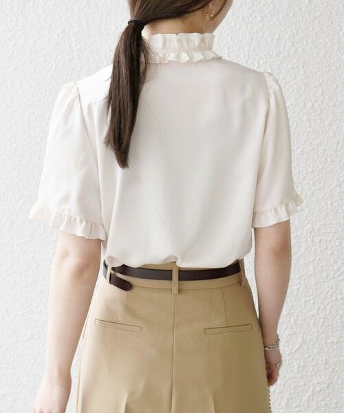 SHIPS / シップス シャツ・ブラウス | 《予約》SHIPS any:〈洗濯機可能〉サテン フリル カラー リボン シャツ ブラウス 26SS | 詳細14
