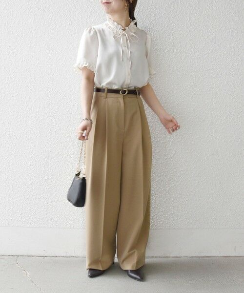 SHIPS / シップス シャツ・ブラウス | 《予約》SHIPS any:〈洗濯機可能〉サテン フリル カラー リボン シャツ ブラウス 26SS | 詳細9