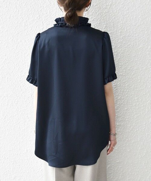 SHIPS / シップス シャツ・ブラウス | 《予約》SHIPS any:〈洗濯機可能〉サテン フリル カラー リボン シャツ ブラウス 26SS | 詳細30