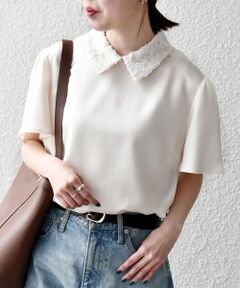 SHIPS / シップス シャツ・ブラウス | 《予約》SHIPS any:〈洗濯機可能〉サテン レースカラー ブラウス 26SS
