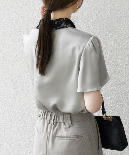 SHIPS / シップス シャツ・ブラウス | 《予約》SHIPS any:〈洗濯機可能〉サテン レースカラー ブラウス 26SS | 詳細5