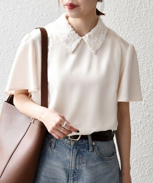 SHIPS / シップス シャツ・ブラウス | 《予約》SHIPS any:〈洗濯機可能〉サテン レースカラー ブラウス 26SS | 詳細12