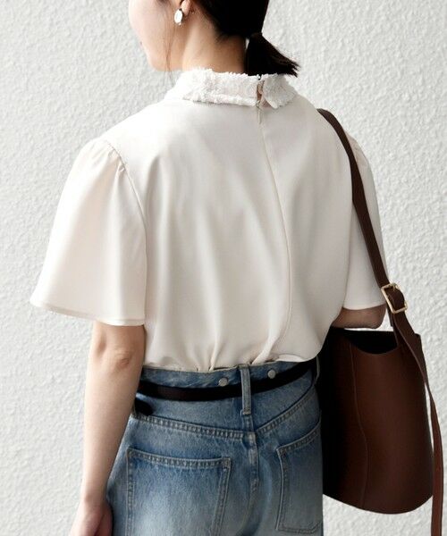 SHIPS / シップス シャツ・ブラウス | 《予約》SHIPS any:〈洗濯機可能〉サテン レースカラー ブラウス 26SS | 詳細14