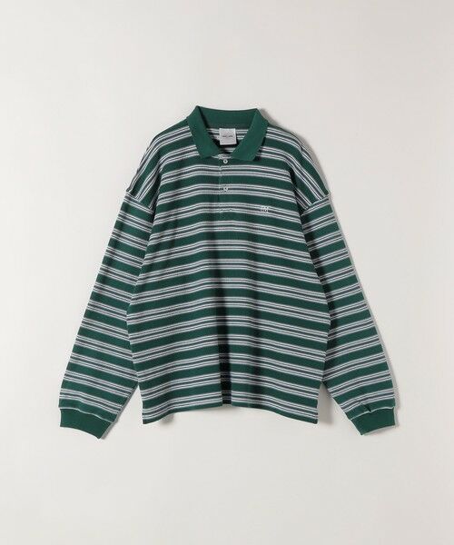 SHIPS / シップス ポロシャツ | PARROTT CANVAS:〈洗濯機可能〉マルチ ボーダー ロングスリーブ ポロ シャツ（グリーン）