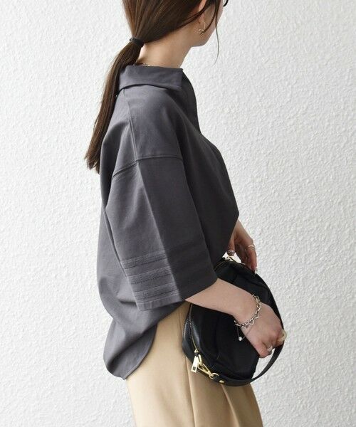 SHIPS / シップス カットソー | 《予約》SHIPS any:〈洗濯機可能〉インレイ 襟付き スキッパー ハーフスリーブ プルオーバー | 詳細13