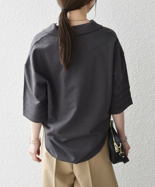 SHIPS / シップス カットソー | 《予約》SHIPS any:〈洗濯機可能〉インレイ 襟付き スキッパー ハーフスリーブ プルオーバー | 詳細14