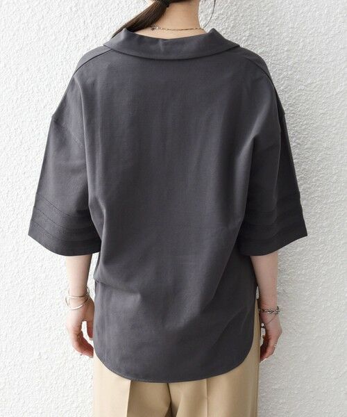 SHIPS / シップス カットソー | 《予約》SHIPS any:〈洗濯機可能〉インレイ 襟付き スキッパー ハーフスリーブ プルオーバー | 詳細23