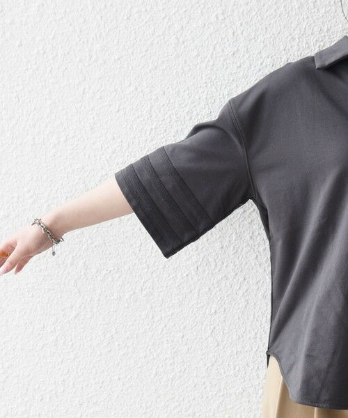 SHIPS / シップス カットソー | 《予約》SHIPS any:〈洗濯機可能〉インレイ 襟付き スキッパー ハーフスリーブ プルオーバー | 詳細24