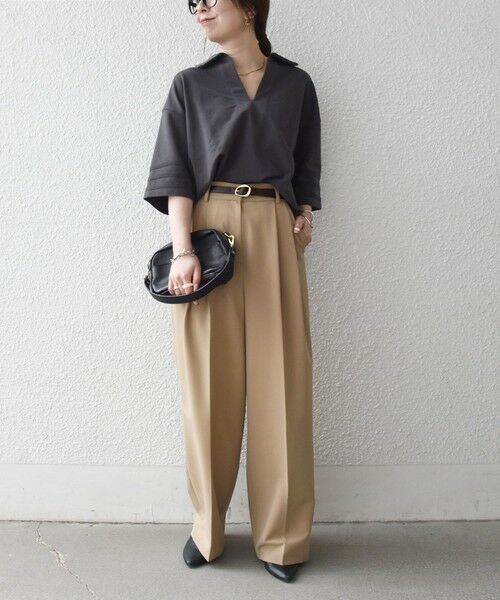 SHIPS / シップス カットソー | 《予約》SHIPS any:〈洗濯機可能〉インレイ 襟付き スキッパー ハーフスリーブ プルオーバー | 詳細11