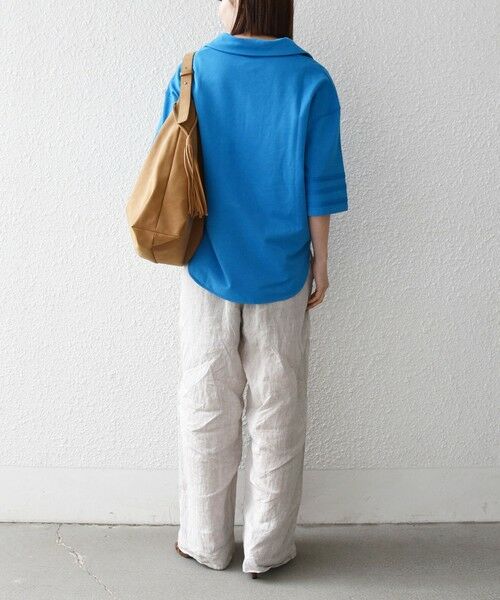 SHIPS / シップス カットソー | 《予約》SHIPS any:〈洗濯機可能〉インレイ 襟付き スキッパー ハーフスリーブ プルオーバー | 詳細26