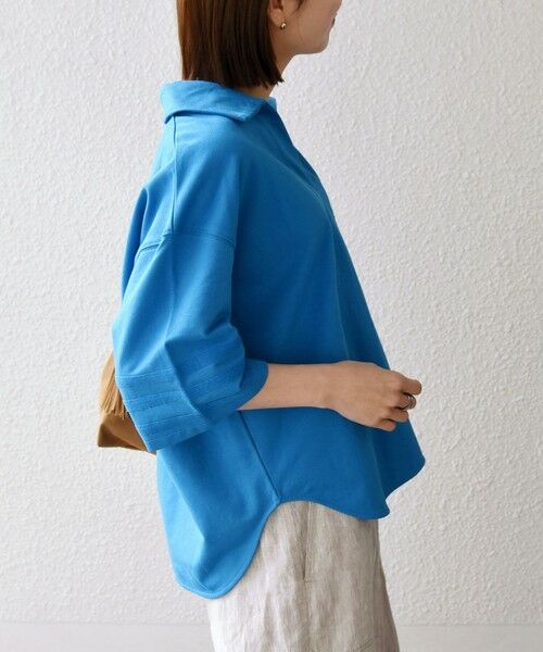 SHIPS / シップス カットソー | 《予約》SHIPS any:〈洗濯機可能〉インレイ 襟付き スキッパー ハーフスリーブ プルオーバー | 詳細28