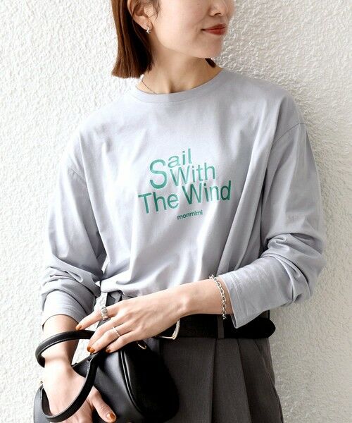 SHIPS / シップス Tシャツ | 《予約》【SHIPS any別注】MONMIMI:〈洗濯機可能〉ロゴ プリント ロンTEE 26SS | 詳細21