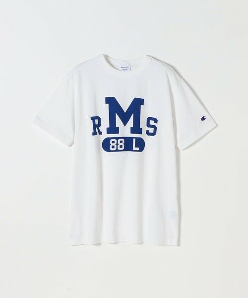 SHIPS / シップス Tシャツ | Champion:〈洗濯機可能〉グラフィック ロゴ ショート スリーブ TEE（ホワイト）