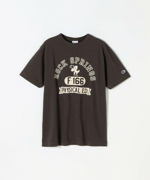 SHIPS / シップス Tシャツ | Champion:〈洗濯機可能〉グラフィック ロゴ ショート スリーブ TEE（ブラック）