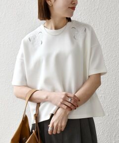 SHIPS / シップス Tシャツ | 《予約》SHIPS any:〈洗濯機可能〉エンブロイダリー ショートスリーブ プルオーバー