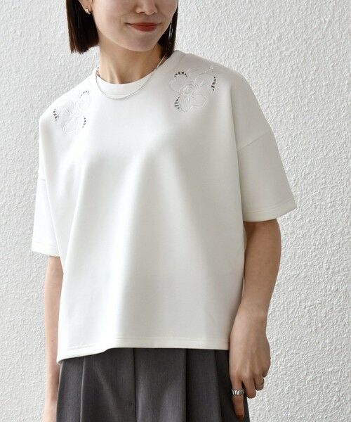 SHIPS / シップス Tシャツ | 《予約》SHIPS any:〈洗濯機可能〉エンブロイダリー ショートスリーブ プルオーバー | 詳細3