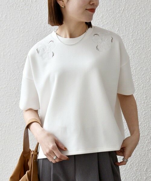 SHIPS / シップス Tシャツ | 《予約》SHIPS any:〈洗濯機可能〉エンブロイダリー ショートスリーブ プルオーバー | 詳細4