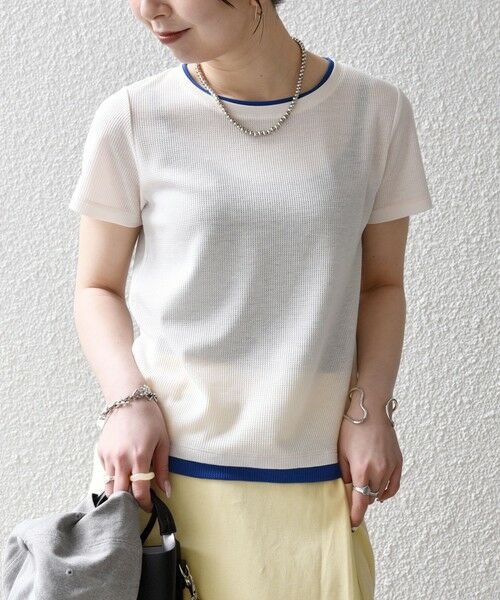 SHIPS / シップス Tシャツ | 《予約》SHIPS any:〈手洗い可能〉レイヤード シアー ワッフル TEE | 詳細3