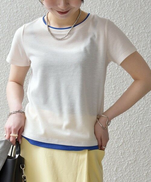 SHIPS / シップス Tシャツ | 《予約》SHIPS any:〈手洗い可能〉レイヤード シアー ワッフル TEE | 詳細6