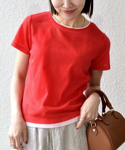 SHIPS / シップス Tシャツ | 《予約》SHIPS any:〈手洗い可能〉レイヤード シアー ワッフル TEE | 詳細21