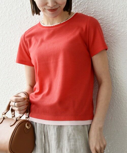 SHIPS / シップス Tシャツ | 《予約》SHIPS any:〈手洗い可能〉レイヤード シアー ワッフル TEE | 詳細22