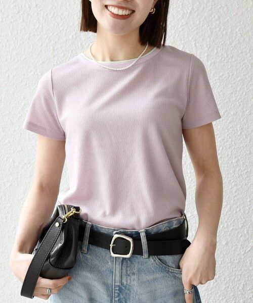 SHIPS / シップス Tシャツ | 《予約》SHIPS any:〈手洗い可能〉レイヤード シアー ワッフル TEE | 詳細28