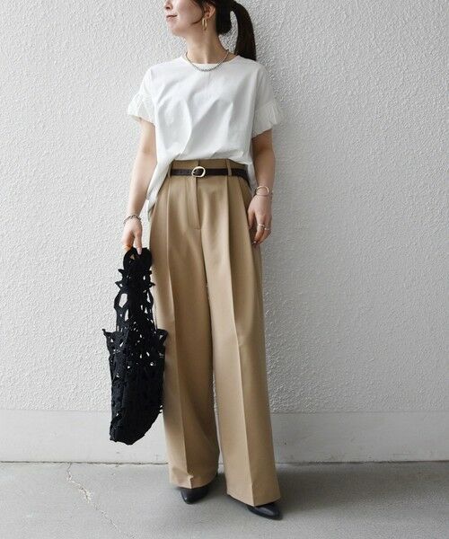 SHIPS / シップス Tシャツ | 《予約》SHIPS any:〈多機能/洗濯機可能〉マルチファンクション ギャザー スリーブ TEE | 詳細1