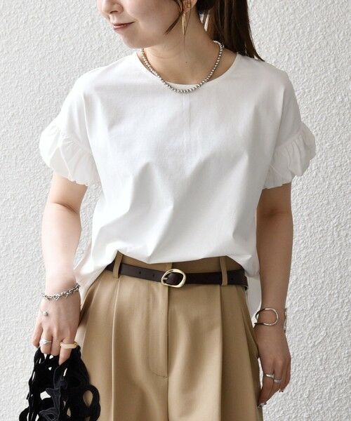 SHIPS / シップス Tシャツ | 《予約》SHIPS any:〈多機能/洗濯機可能〉マルチファンクション ギャザー スリーブ TEE | 詳細3