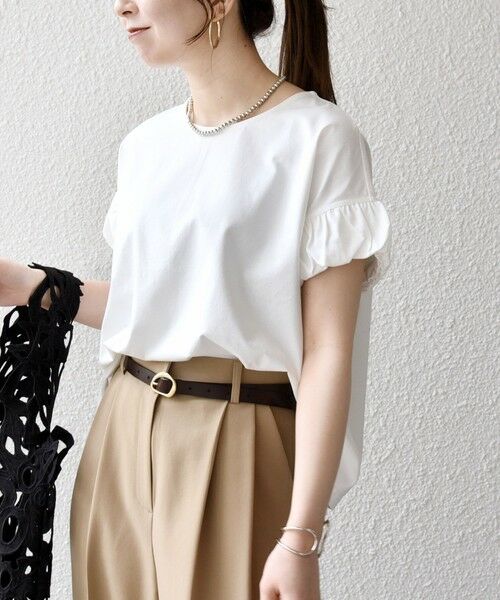 SHIPS / シップス Tシャツ | 《予約》SHIPS any:〈多機能/洗濯機可能〉マルチファンクション ギャザー スリーブ TEE | 詳細4